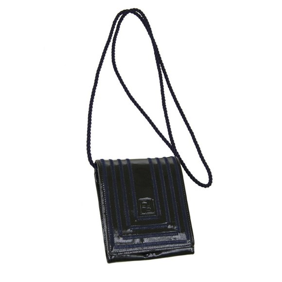 FENDI Logos Shoulder Bag Pochette Green Navy